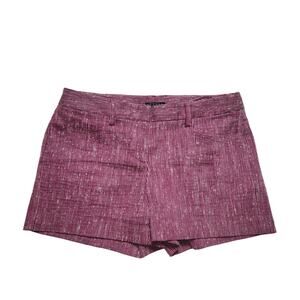 Theory Sz 8 Silk Linen Textured Jamboree Flat Front Shorts Pink Casual Quality